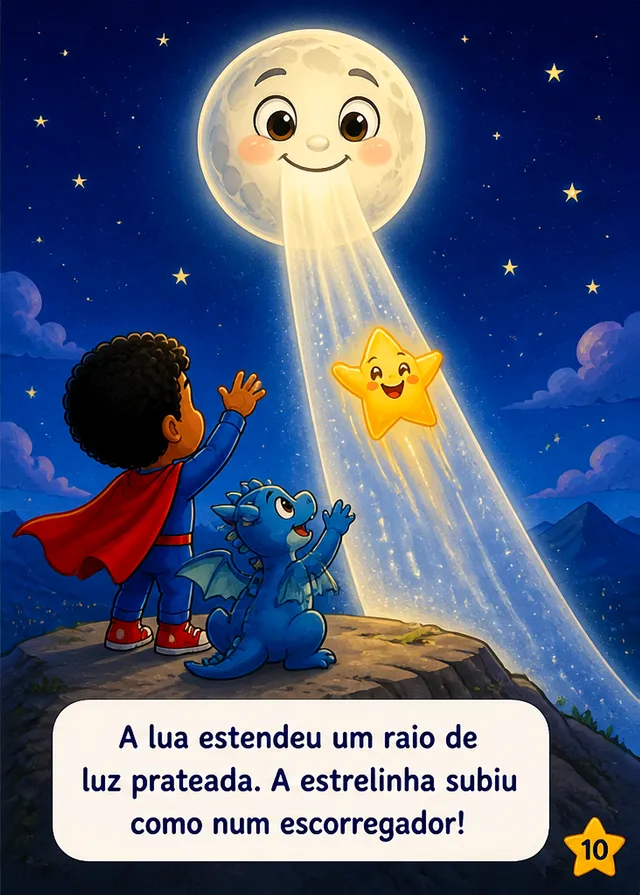 Página interna ilustrada do livro João e a Estrelinha Perdida